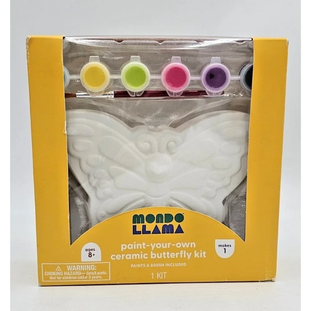 2 Mondo Llama Paint-Your-Own Ice Cream & Butterfly  Craft Kits DISTRESSED BOXES
